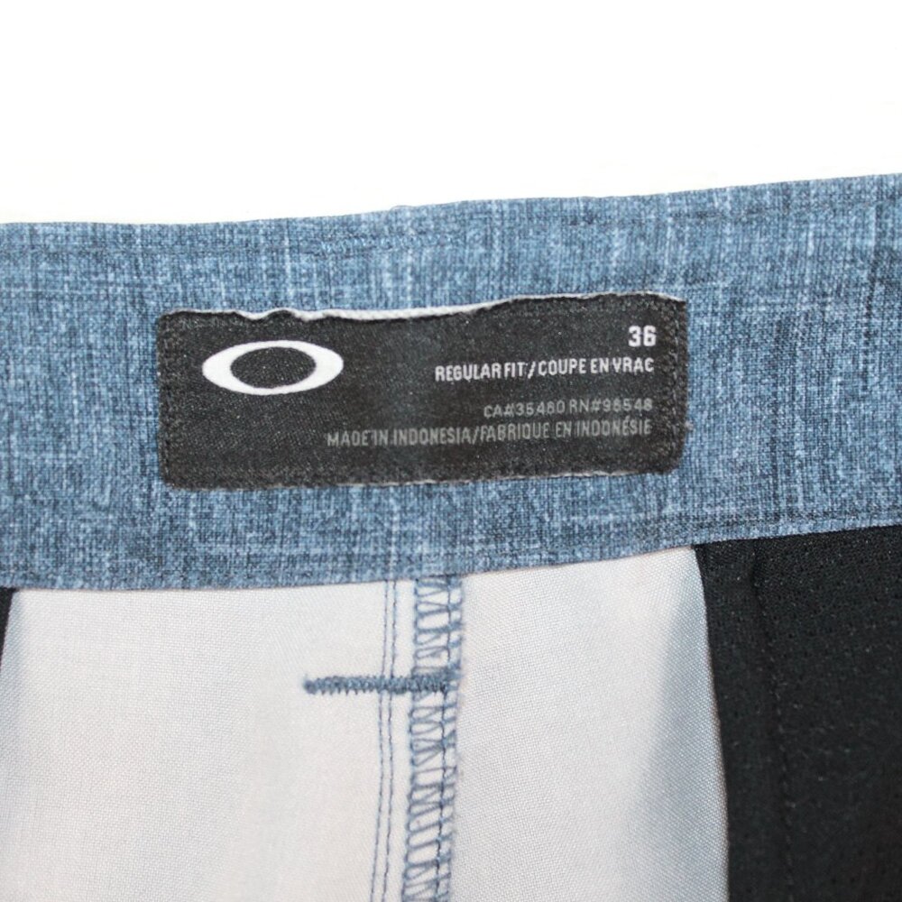 Oakley Regular Fit Performance Golf Mens Size 36 Heather Gray Blue Athletic - Picture 11 of 12